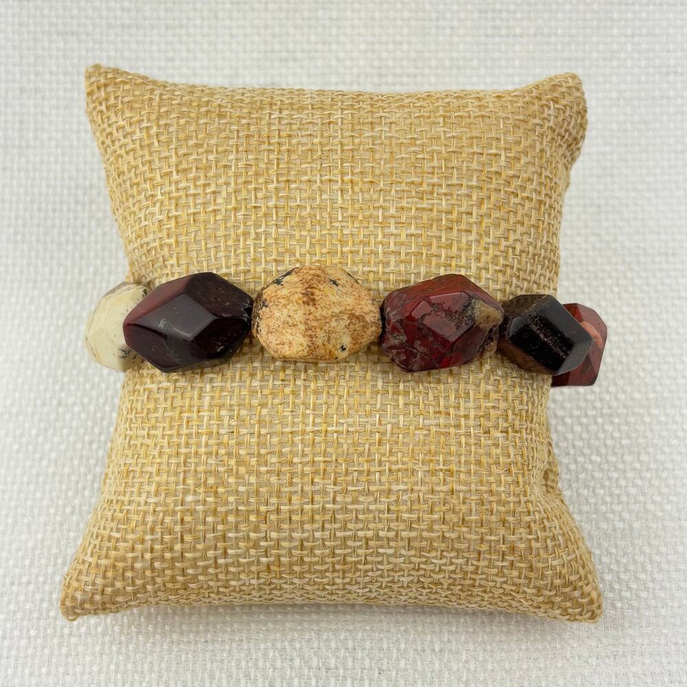 Mookaite Red Jasper Chunky Stone Statement 925 Br… - image 3